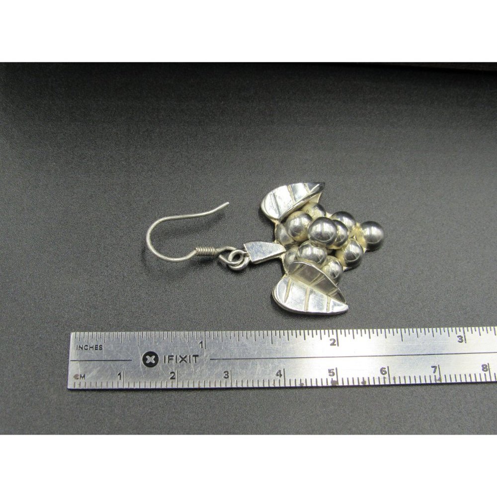 Sterling Silver Large Heavy Grape Cluster Rustic … - image 5